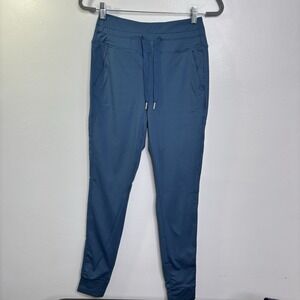 Halara SoftlyZero High Waisted Drawstring Full Length joggers Blue Sz Med Tall